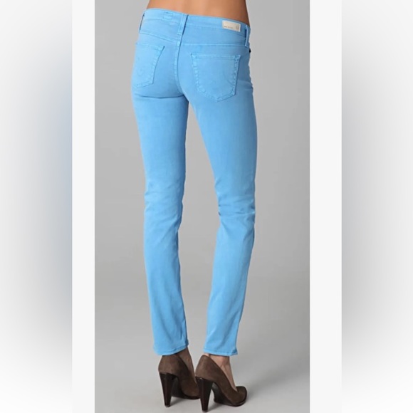AG Adriano Goldschmied Womens 26 Reg The Stilt Cigarette Leg Jeans Neon Blue 26R - Picture 2 of 12